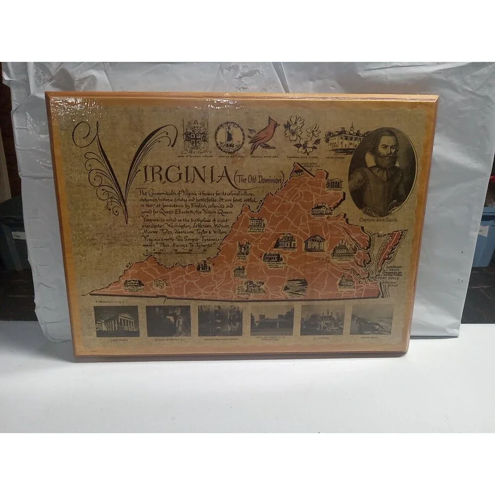 Handmade Virgina The Old Dominion Wooden Sign 15x11